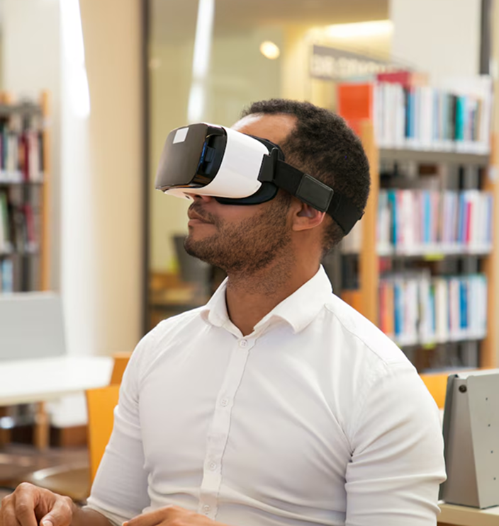 Student with VR headset